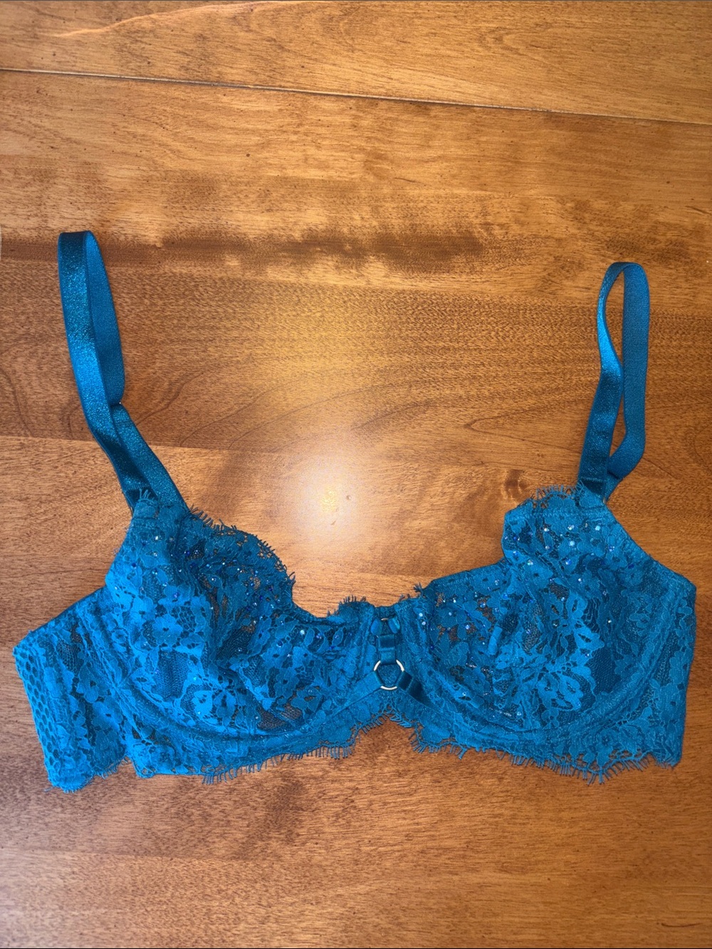 Victoria’s Secret 34B Teal Blue Lace Bra